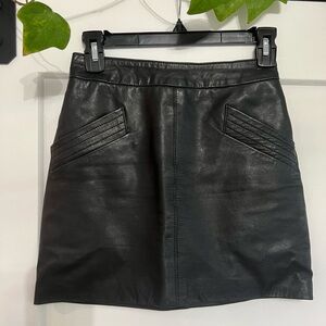 Black Leather Zara Mini Skirt (size 24, XS)